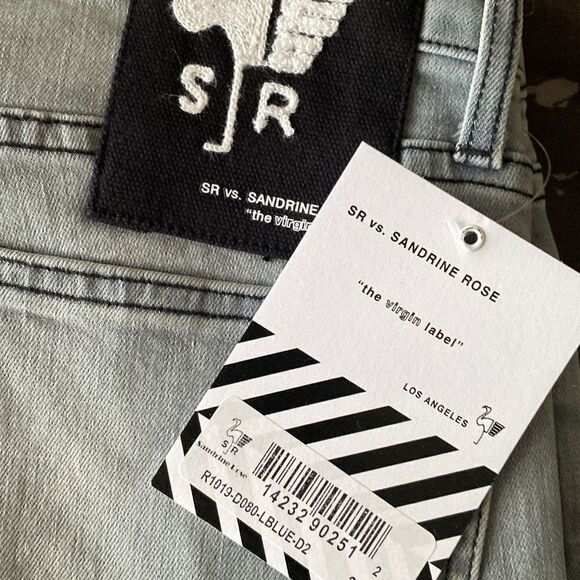 New Sandrine Rose Women's Blue Cotton Blend Distressed Denim Jeans Size 29 - Picture 7 of 10